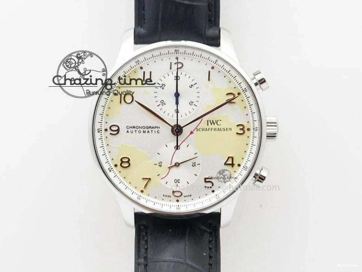 MIROTIME 0413 Original Portuguese IW358304 ZF 1:1 Best Edition SS White Dial RG Markers on Leather Strap A 7077
